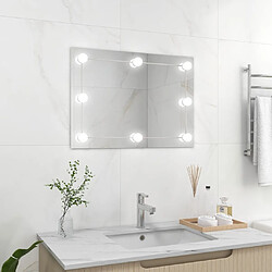 vidaXL Miroir mural sans cadre avec lampes LED Rectangulaire Verre 