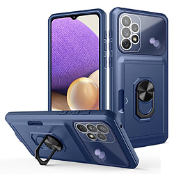 Coque en TPU + acrylique avec béquille et porte-carte Saphir/bleu pour votre Samsung Galaxy A33 5G