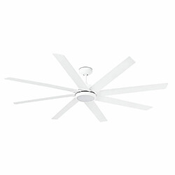 Faro Barcelona Ventilateur de plafond LED blanc à 8 pales avec moteur à courant continu intelligent