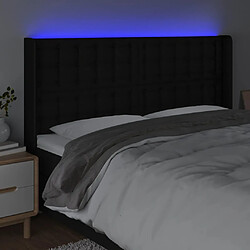 Avis vidaXL Tête de lit à LED Noir 183x16x118/128 cm Tissu