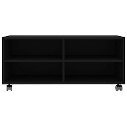 Avis vidaXL Meuble TV avec roulettes Noir 90x35x35 cm Bois d'ingénierie