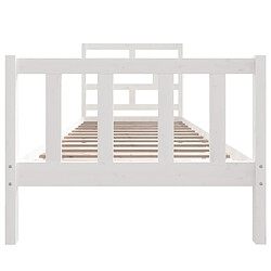 Avis vidaXL Cadre de lit sans matelas blanc bois massif 90x200 cm