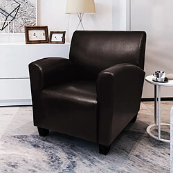 vidaXL Chaise de canapé Marron foncé Similicuir