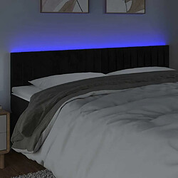 Avis Maison Chic Tête de lit scandinave à LED,meuble de chambre Noir 200x5x78/88 cm Velours -MN87794