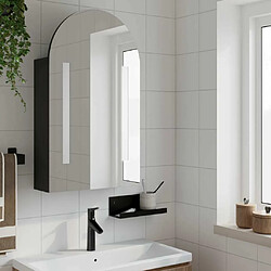 Avis Maison Chic Armoire de bain à miroir,Meuble haut de rangement de salle de bain avec LED arquée noir 42x13x70 cm -GKD482245