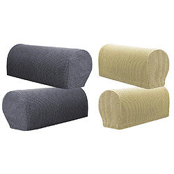 ensemble de 4 accoudoirs de sofa de meubles de flanelle couvre protecteurs gris