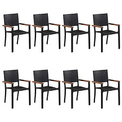 Acheter vidaXL Ensemble à manger de jardin 9 pcs Noir