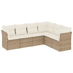 Maison Chic Salon de jardin avec coussins 6 pcs | Ensemble de Table et chaises | Mobilier d'Extérieur beige résine tressée -GKD16957