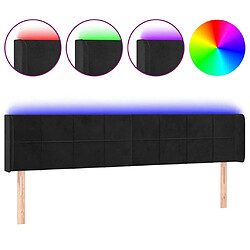 Maison Chic Tête de lit scandinave à LED,meuble de chambre Noir 163x16x78/88 cm Velours -MN77951