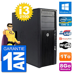 PC Tour HP Z210 Intel Core i3-2100 RAM 8Go Disque Dur 1To Windows 10 Wifi - Occasion