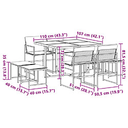 vidaXL Ensemble à manger de jardin avec coussins 9 pcs noir textilène pas cher