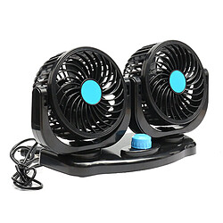 Acheter Ventilateur de voiture double Tête 12V Camion de véhicule Portable Refroidisseur de Refroidissement Automatique Rotatif à 360 degrés