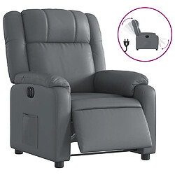 vidaXL Fauteuil inclinable électrique Gris Similicuir