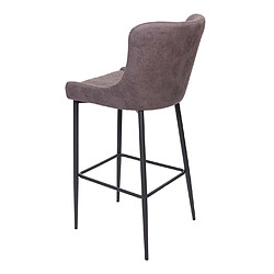 Decoshop26 Tabouret de bar chaise haute de comptoir en tissu gris foncé design rétro cadre en métal 04_0001243 pas cher