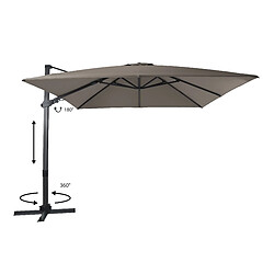 AXI Apollo Premium Parasol Déporté Gris/Taupe - Parasol Déporté Rectangulaire 300x300cm - Parasol Pied Déporté, structure aluminium - Rotation 360 - Parasol Déporté Inclinable - Résistant aux UV pas cher