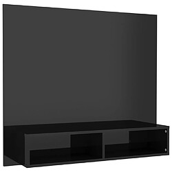 vidaXL Meuble TV mural Noir brillant 102x23,5x90 cm Bois d’ingénierie