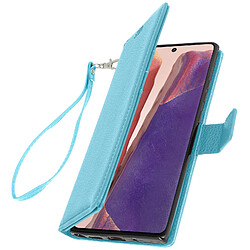 Avizar Housse Samsung Galaxy Note 20 Porte-carte Fonction Support Vidéo Dragonne Bleu