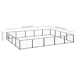 Helloshop26 Chenil extérieur cage enclos parc animaux chien noir 20 m² acier 02_0000506