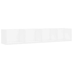 Maison Chic Étagère murale flottante,Etagère de rangement à CD Blanc 100x18x18 cm Aggloméré -MN49106