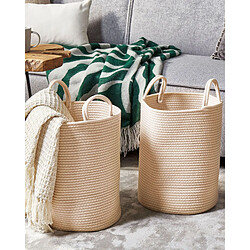 Beliani Lot de 2 paniers en coton beige SARYK