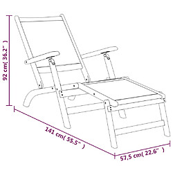 vidaXL Chaises longues d'extérieur et table Acacia massif et textilène pas cher