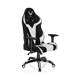 Chaise gaming / Chaise de bureau PROMOTER II en tissu noir / blanc hjh OFFICE pas cher