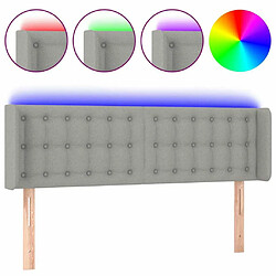 Maison Chic Tête de lit scandinave à LED,meuble de chambre Gris clair 147x16x78/88 cm Tissu -MN58663