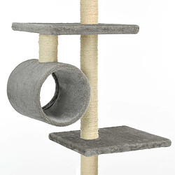 Acheter Helloshop26 Arbre à chat griffoir grattoir niche jouet animaux peluché en sisal 260 cm gris 3702111