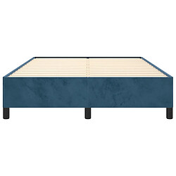 Maison Chic Lit adulte - Lit simple Cadre de lit,Structure du lit Contemporain Bleu foncé 140x200 cm Velours -MN42789 pas cher