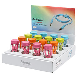 HAMA Câble audio, jack 3,5 mm, mâle - mâle, 1 m, 16 pièces ds le présentoir