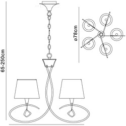 Avis Luminaire Center Suspension Mara 5 Ampoules E14, doré avec Abat jour noirs