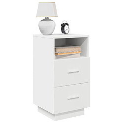 vidaXL Table de chevet avec 2 tiroirs blanc 36x36x68 cm