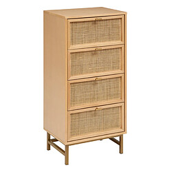 Pegane Chiffonnier avec 4 tiroirs en MDF coloris Beige - longueur 50 x Profondeur 35 x Hauteur 107 cm