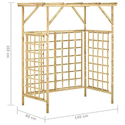 vidaXL Pergola de jardin pour poubelles doubles Bois de pin imprégné pas cher