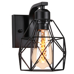 Stoex Applique murale d'intérieur rétro Lampe Murale cage en métal Applique murale rétro moderne Noir pour chambre, cuisine, salon