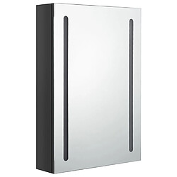 Avis Maison Chic Armoire de salle de bain,Meuble de rangement,Meuble haut à miroir LED noir brillant 50x13x70 cm -GKD934584