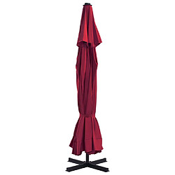 Helloshop26 Parasol d'extérieur diamètre 5 m avec base portable - Rouge