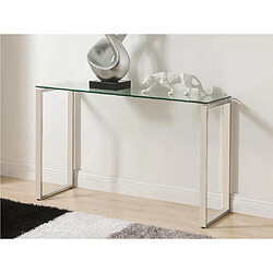 Vente-Unique Console FREYA - Verre trempé & métal chromé