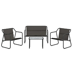 Avis Maison Chic Salon de jardin 4 pcs avec coussins - Table et chaises d'extérieur - Mobilier/Meubles de jardin Moderne anthracite acier -MN33420