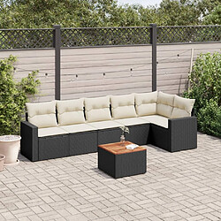 Maison Chic Ensemble Tables et chaises d'extérieur 7pcs avec coussins,Salon de jardin noir résine tressée -GKD209708