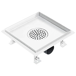 Avis vidaXL Drain de douche avec couvercle 2 en 1 23x23 cm Acier inoxydable