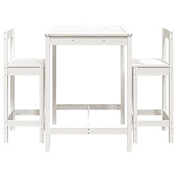 Avis vidaXL Ensemble de bar de jardin 3 pcs blanc bois de pin massif