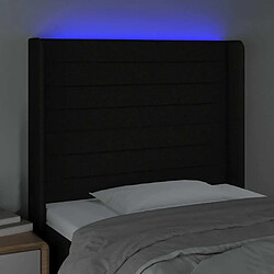 Avis Maison Chic Tête de lit scandinave à LED,meuble de chambre Noir 83x16x118/128 cm Tissu -MN80205