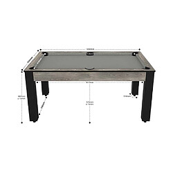 Avis De Faugeres Billard convertible table 6 personnes Texas industriel et gris (tapis)