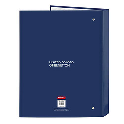 Reliure à anneaux Benetton Cool Blue marine A4 26.5 x 33 x 4 cm