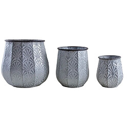 Aubry Gaspard Cache-pots en métal patiné (Lot de 3).