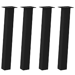 vidaXL Pieds de table basse 4 pcs noir 72 cm acier