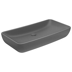 vidaXL Lavabo de luxe rectangulaire Gris foncé mat 71x38 cm Céramique