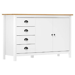 vidaXL Buffet Hill Blanc 130x40x80 cm Bois de pin solide