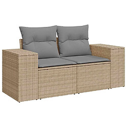 Acheter vidaXL Salon de jardin avec coussins 5 pcs beige résine tressée